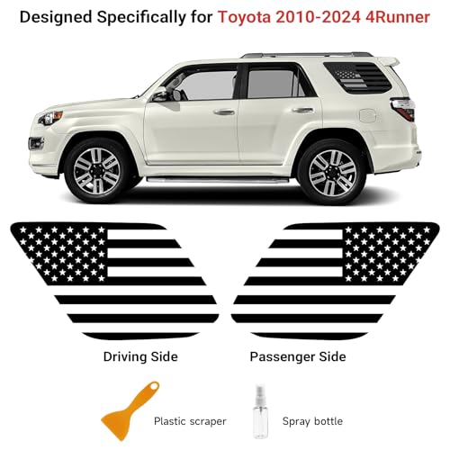 Hellet Rear Window American Flag Decals Compatible with Toyota 2010-2023 2024 4Runner Accessories Black USA Flag Decal for Back Side Window by Hellet - Image 6