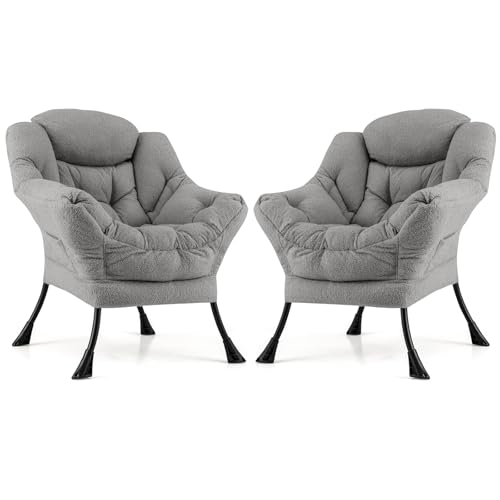Sillón Lazy Peluche Gris miniatura 1