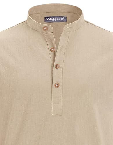 Image of Vida Loca Light Yellow Color Men Solid Cotton Blend Straight Kurta Shirt