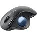 Logitech Ergo M575S Wireless Ergonomic Trackball Mouse, Black/Blue (910-007026)