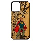 Cover in silicone per iPhone 12 Pro Max Legno Super Papy Grigio Umorismo Papi Drole Comics Bebe Famiglia Smartphone Heros 512 GB Nero Apple