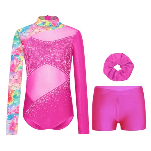 Justaucorps gymnastique fille anti-frottement avec short de sport