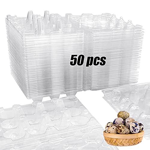 50 Pcs Quail Egg Cartons 12 Grids Small Egg Storage Holders Quail Eggs Bulk Carton Trays for Small Eggs Quail Pheasant Pigeon Eggs