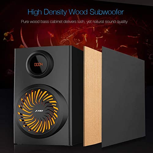 Image of F&D F190X 2.1 Channel Multi Media Speakers (Black) | Wireless Bluetooth Speakers | Subwoofer Satellite Speakers, LED Display, USB, SD Card | Home Theatre | Speaker for Laptop, Pc & Mobile