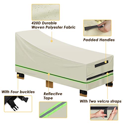 image for king do way Patio Chaise Lounge Cover, Heavy Duty Waterproof Lounge Ch