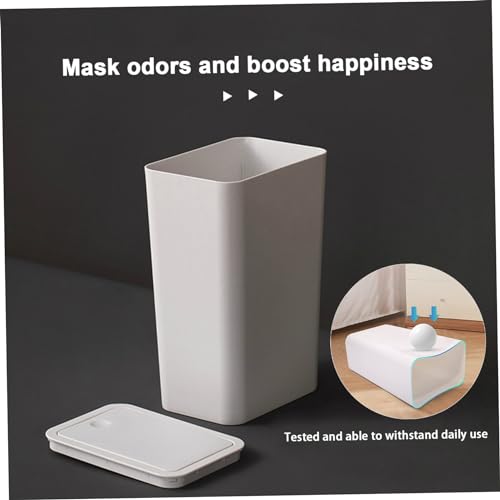 Cubo de basura pequeño para baño con tapa que oculta malos olores 6
