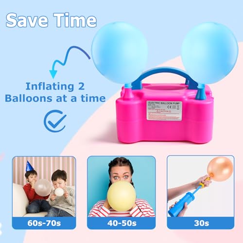 Balloon Arch Kit with Balloon Pump Electric, Improved Balloon Arch Stand with Base for Floor Gender Reveal Wedding Birthday Graduations Party Decorations – Image 4