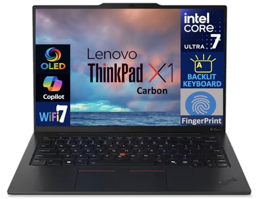 Image of Lenovo Thinkpad X1 Carbon Gen 13 Business Laptop 14.0 inch OLED 2.8K Display (Intel Ultra 7-268V, 32GB LPDDR5X, 2TB PCIe SSD, Intel Arc 140V, Backlit KB, Fingerprint, 2 Thunderbolt 4, Win11Pro) w /DKZ Hub