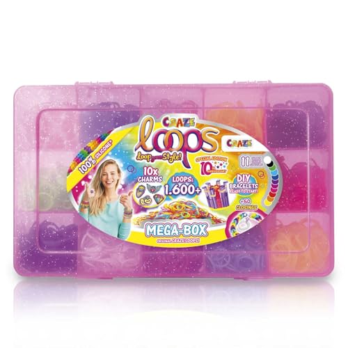 Crea i tuoi braccialetti di gomma : Con CRAZE LOOPS non ci sono limiti alla tua creatività - Crea i tuoi gioielli, realizza colorati braccialetti dell'amicizia e meravigliosi nastri a telaio - Progetta e annoda i tuoi braccialetti individuali