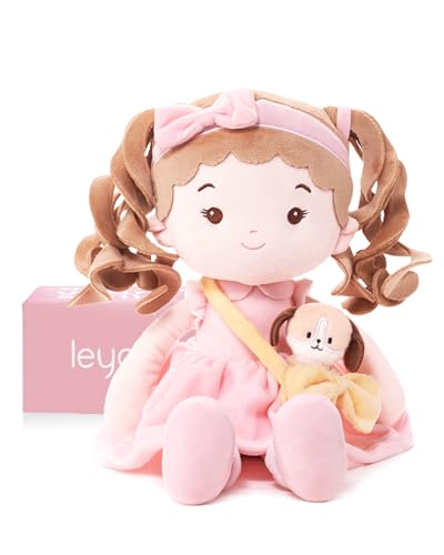 LeyaDoll Soft Baby Doll Toys (16''), My First Baby Rag Doll for 1 Year-Old Girl Birthday Gift, Christmas Plush Toys Gift for Toddler Kids...