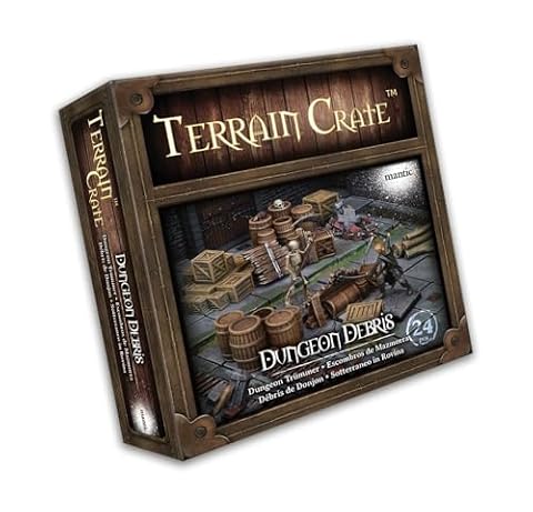 Mantic TerrainCrate: Multi, Średniowieczny, 24 sztuk, Jedno rozmiar, Wielobarwny, Przenośny, 36+, 144-, Pakiet, RPG, Lochy