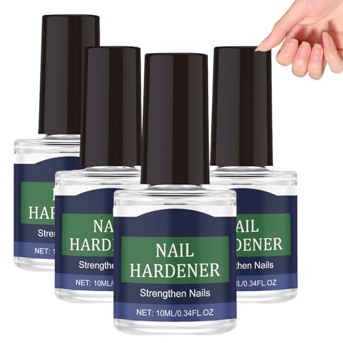 Nail Strengthener with Hyaluronic Acid, Treatment with Hyaluronic Acid Nail Hardener, Vitamins & Minerals Nourishing Solution Strengthener for Damage Nails (4 pcs)