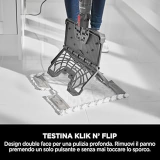 Shark Automatic Klik n' Flip Steam Mop, Scopa a Vapore Intelligente, Cavo 6 m, 2 Panni Lavabili, Serbatoio Capacità di 375 ml, Riscaldamento in 30 Secondi, Bordeaux/Grigio, S6003EU