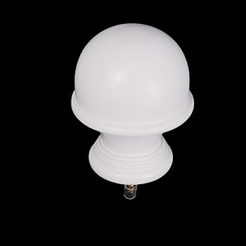 Antrader Finials For Curtain Rods Wood Curtain Rod Finial Screw On Curtain Rod End Caps Drapery Rods Replacement Finials Pack Of 4, White