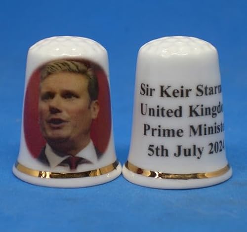 Birchcroft Porcelain China Collectible Thimble - Sir Keir Starmer - with Display Box
