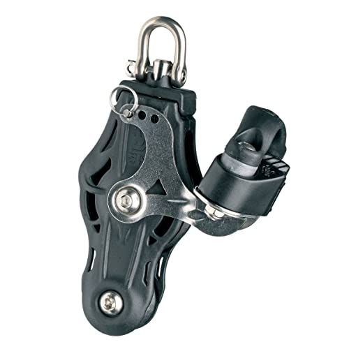 Poulie violon bloc 45 Wichard avec pince et émerillon vertébral en inox