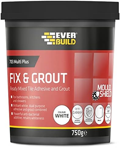 Everbuild FIX005 703 Fix and Grout Tile Adhesive, Brilliant White, 750 g