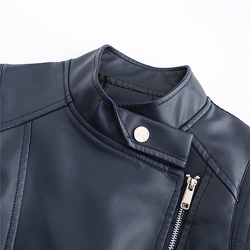 Veste courte en cuir synthétique ajustée à fermeture éclair - 4