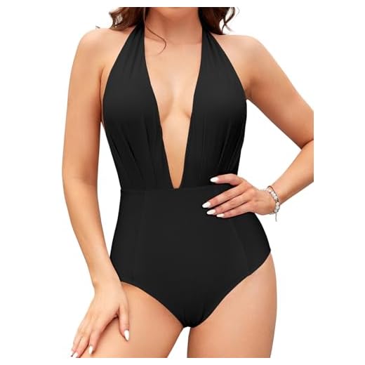 SSLLH Ring Bikini Set Damen Sexy Tiny BH uad Triangle Bikini Badebekleidung Sexy Push Up Bademode für Frauen Tiefer V Ausschnitt Einfarbig Bikini Badeanzug Summer Sea Beach Strand Zweiteiliger 2 SHEKINI Damen Einteiliger Badeanzug Rückenfrei Monokini Schwimmanzug Gepolstert Verstellbar Tiefer V-Ausschnitt Einteiliger Badeanzüge für Frauen (XX-Large, Schwarz-S)