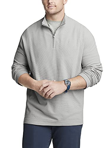 Van Heusen mens Big and Tall Flex Long Sleeve 1/4 Zip Ottoman Solid Shirt