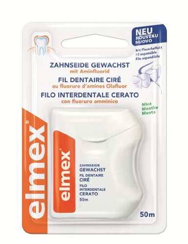 Elmex - Filo interdentale cerato, confezione da 6 (6 x 50 m)