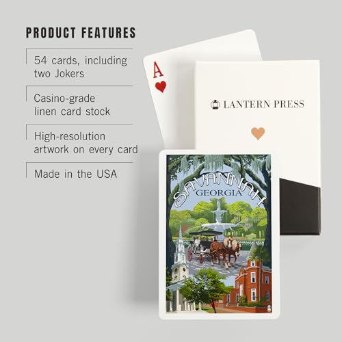 Lantern Press Savannah Georgia Baraja Póker 52 Cartas miniatura 3