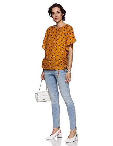 Image of ABOF Womens Western Solid Regularfit Top (BOA17AWWWTP1130802 Mustard M)