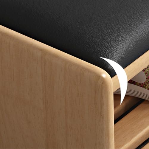 Banc à chaussures avec coussin confortable et étagère de rangement - 3