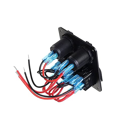 Riloer Painel de alumínio com 3 interruptores de painel de interruptor de 12 – 24 V, ajuste universa