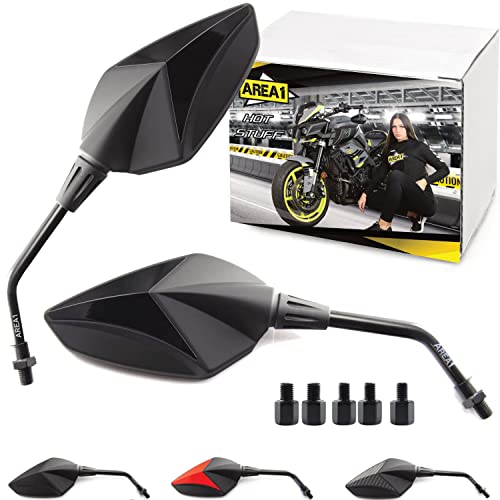 Questo set di specchietti di alta qualità si distingue per un design molto sportivo. Il cappuccio a contrasto sul retro dello specchio è particolarmente accattivante, che supporta le linee radiali. La combinazione tra la scocca nera opaca dello specchio e il cappuccio nero lucido e successivamente applicato conferiscono allo specchio un aspetto di alta qualità e sottolineano il design tridimensionale.