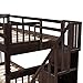 Harper & Bright Designs Twin Over Twin Bunk Bed with Stairs and Drawers, Solid Wood Stairway Bunk Bed with Storage for Kids Teens Adults, Bedroom, Dorm (Espresso)