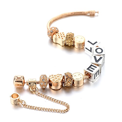 Austrian Crystal Heart Charm Bracelet