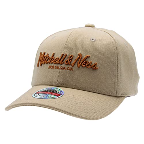 Mitchell & Ness Curved Classic Red Snapback - Metallic Pinscript -...