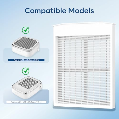 Image of Makartt Nail Dust Collector Filter: G4 High-Efficiency Reusable Nail Dust Extractor Replacement Filter Compatible with Sylvie Plug-in & Sylvee Rechargeable Nail Dust Collector, 2-Pack