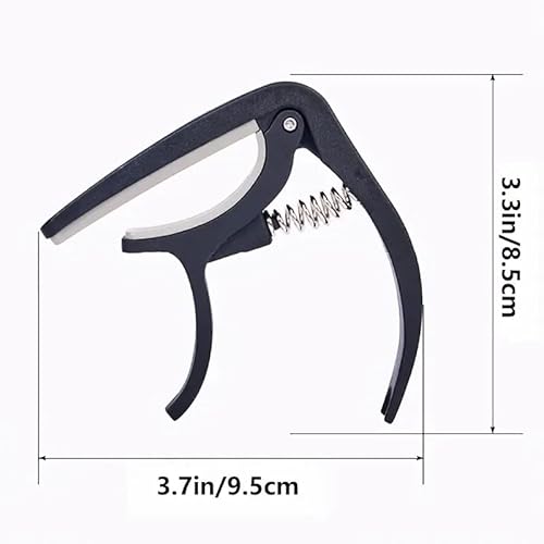 Black Abs Plastic Guitar Capo With String Winder And Pin Puller, Easy-Clamp Design, Metal Spring, Soft Pad Protection, Mini Size #TOP1