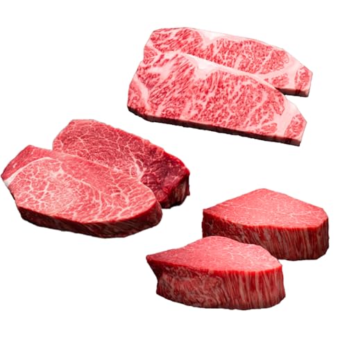 [全3回定期便]博多和牛 食べ比べ ステーキ 定期便 (サーロイン/ヒレ/シャトーブリアン)