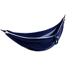 Vivere Double Polyester Mesh Hammock - 400 lb Capacity Navy/Turquoise