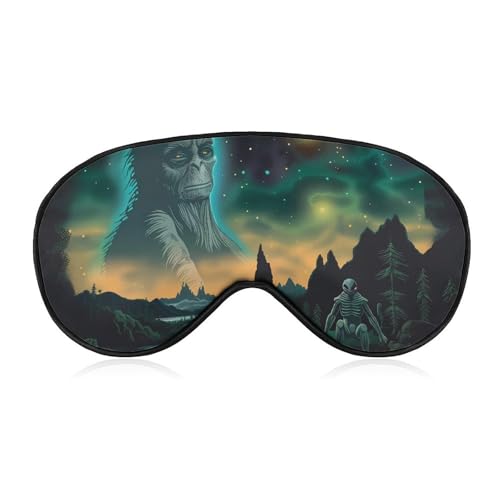 Aliens Sleep Mask Eye Shade Cover Adjustable Strap for Travel Lunch Break Women Men