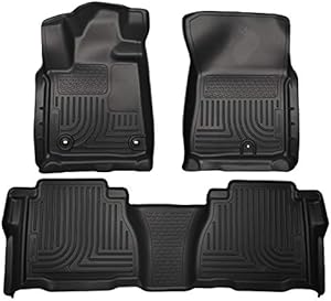 Husky Liners Weatherbeater Series | Front & 2nd Seat Floor Liners (Footwell Coverage) - Black | 99591 | Fits 2012-2013 Tundra CrewMax Double/CrewMax Cab 3 Pcs