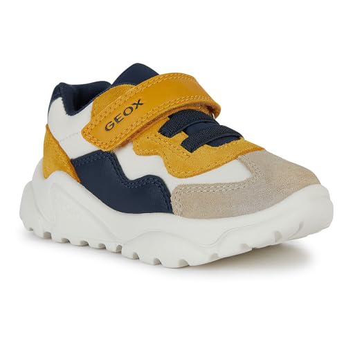 Geox B CIUFCIUF Boy B Sneaker, Taupe/OCHREYELLOW, 26 EU