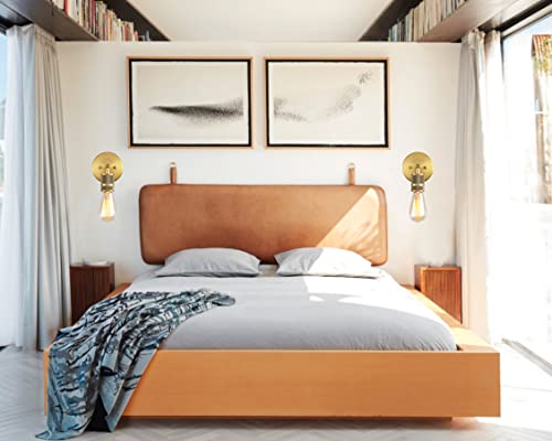 Phansthy 1-Light Sconce Light Antique Brass Finished Wall Sconces Set Of Two For Bedroom Hallway Bathroom Living Room #TOP4