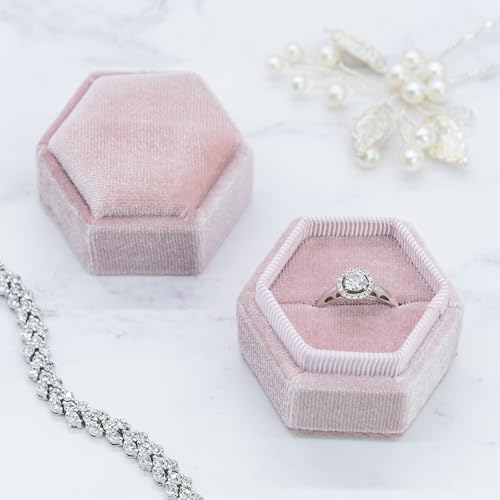 TRIXES Écrin à bague en velours rose – Boîte à bijoux élégante – Pour bague de...