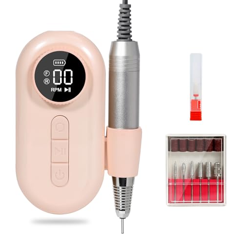 Professional Nail Drill Rechargeable 35000 RPM Brushless Motor Nail Drill Portable Electric E File Scamander with 7 Bits Sanding Bands for Acrylic Nails Natural Extension Gel Nails Polish Cuticle1