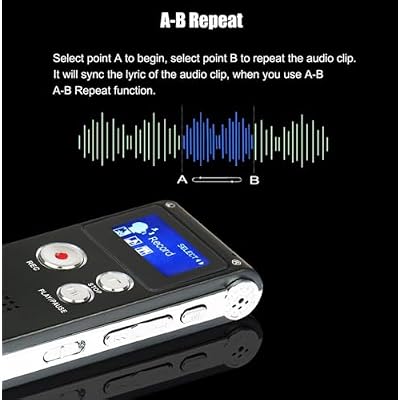 Digital Voice Recorder Audio Recording - 8GB Audio Recorder with Playback Voice Activated Recorder for Lectures Meetings Interviews Recording Device Tape Recorder with Microphone USB Cable MP3 Player