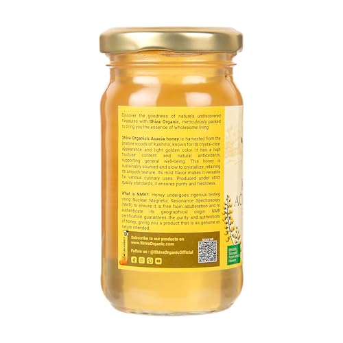 Image of Shiva Organic Kashmiri Acacia Honey-250g |100% Raw and Pure|Natural and Original|No Added Sugar|Fresh Kashmir Honey|Unprocessed Honey
