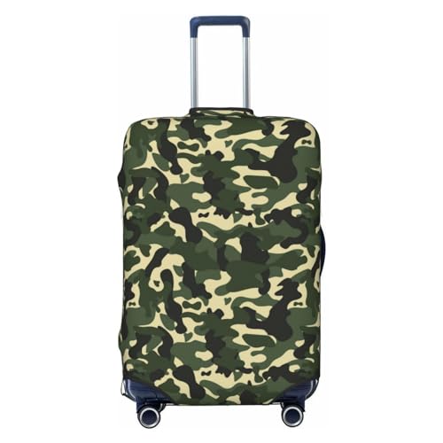Camouflage Dark Green Luggage Cover Protector Anti-Scratch Washable Fits 18-32 Inch Luggage-X-Large