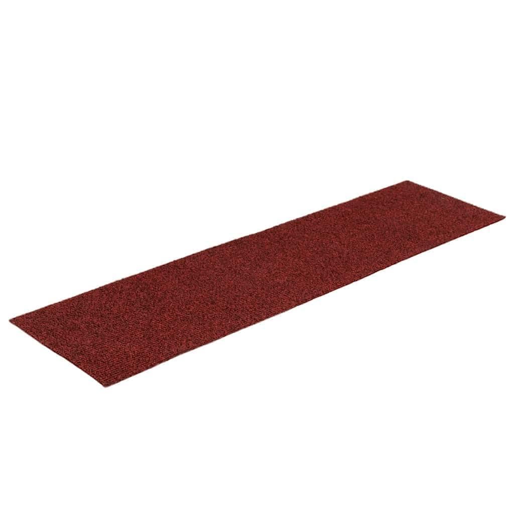 Samoprzylepne maty na schody, wygłuszające, ochrona podłogi, do przedpokoju, wejścia, 30 sztuk, 76 x 20 cm, bordowe, czerwone