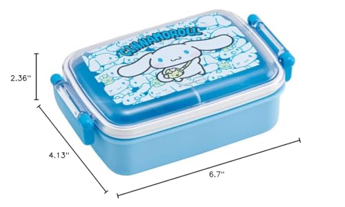 Skater Cinnamoroll Bento Lunch Box (15oz) - Cute Lunch Carrier with Secure 2-Point Locking Lid - Authentic Japanese Design - Durable, Microwave and Dishwasher Safe - Friends