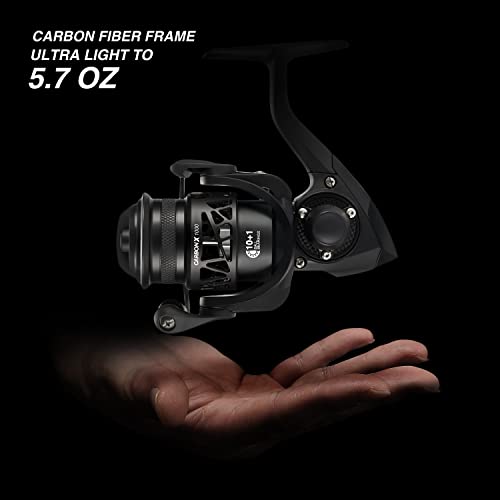 Image of Piscifun Carbon X Ultralight Spinning Reel, Carbon Frame, 33lb Max Drag | 10+1 shielded bearings, smooth retrieve, two handle styles by size, balanced for freshwater bass and trout fishing, 500-4000
