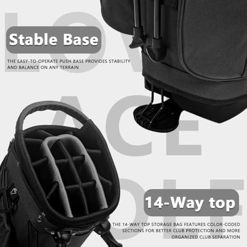 14-Way Golf Stand Bag, Lightweight Golf Bag with Stand for Men and Women - Image 5